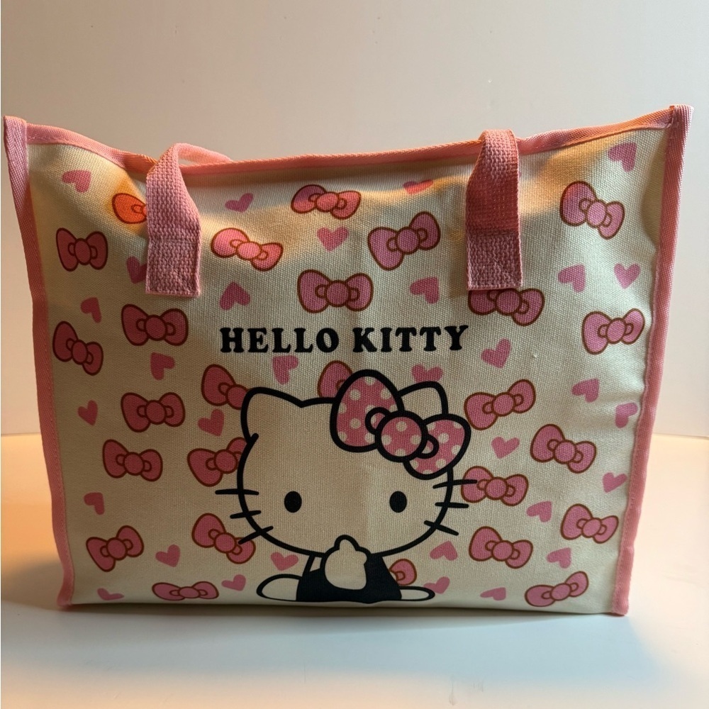 Hello Kitty Pink Tote Bag Durable Large New - Picture 5 of 7